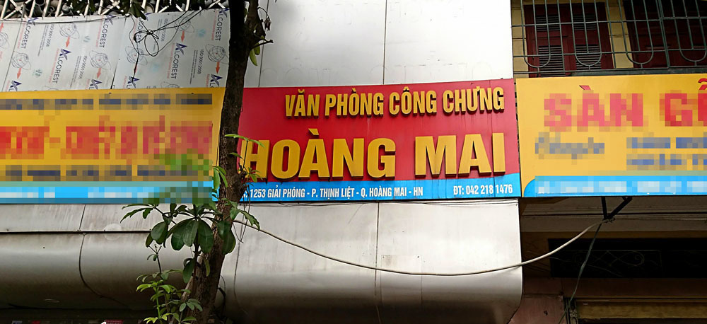 Danh sách văn phòng công chứng quận Hoàng Mai, Hà Nội
